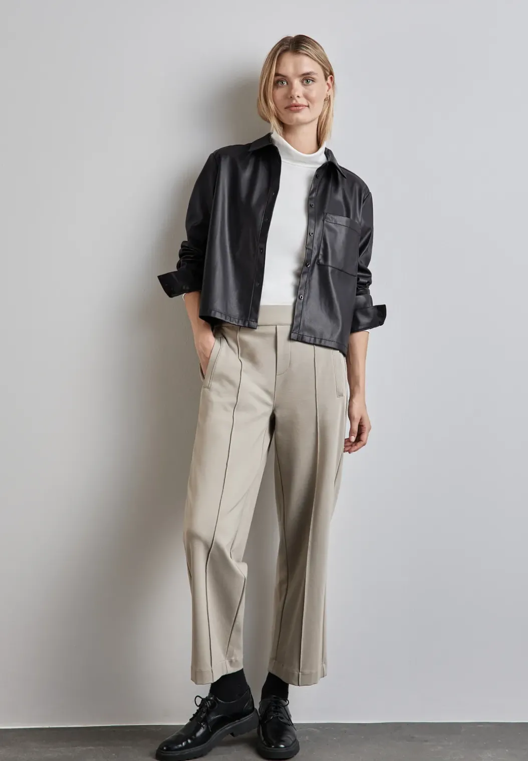 Lederlook blouse
