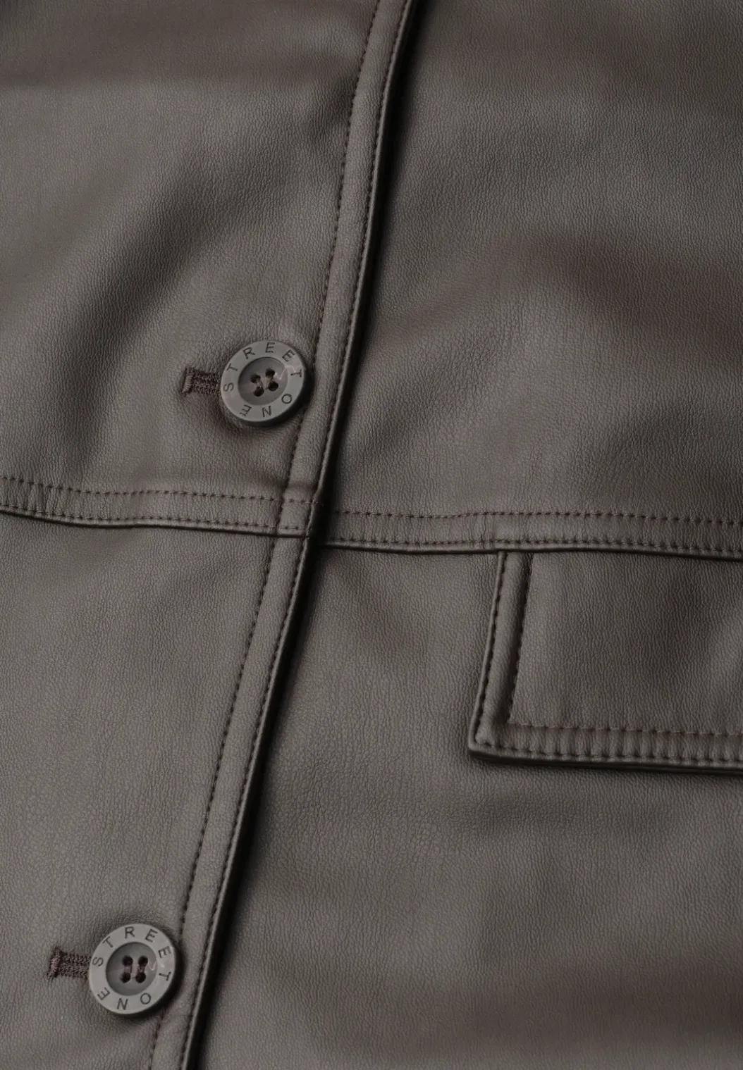 Lederlook jasje met knopen