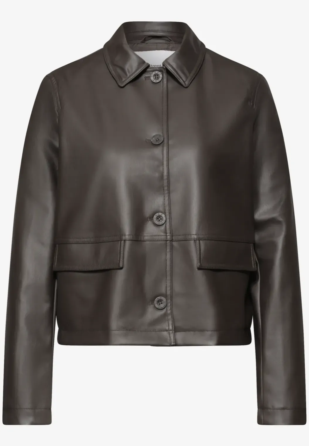 Lederlook jasje met knopen