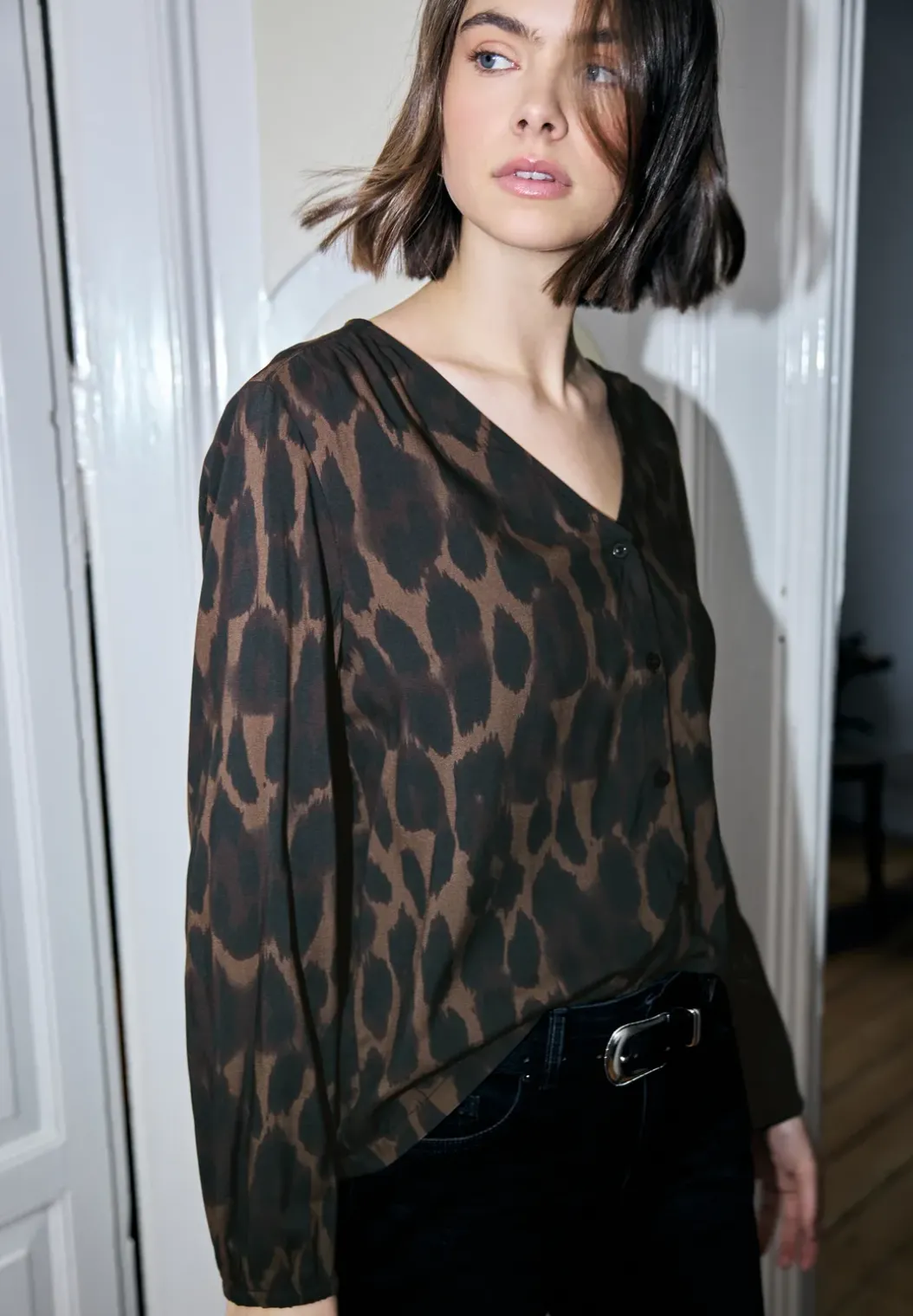 Leo V-hals blouse