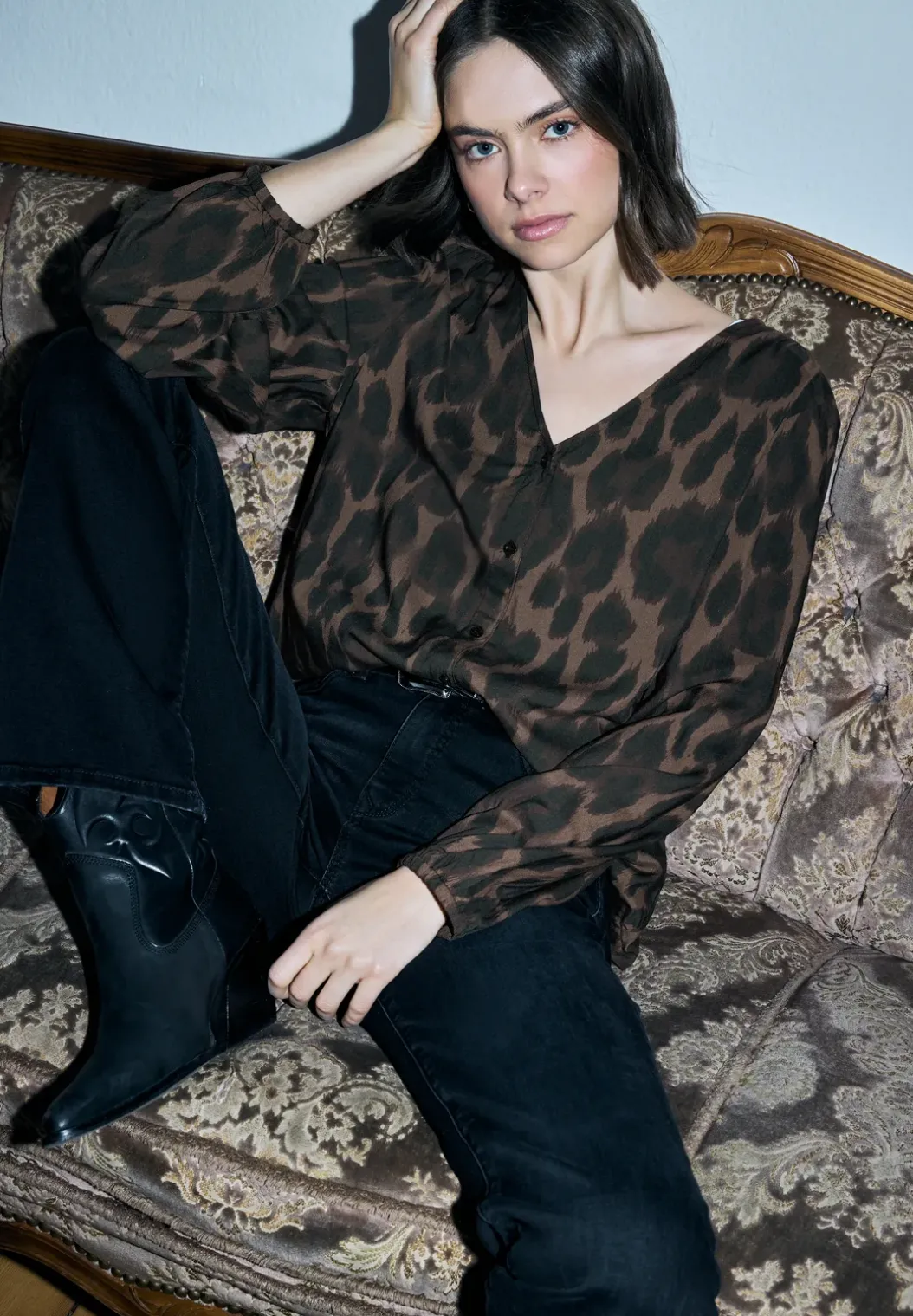 Leo V-hals blouse