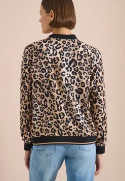 Lichtgewicht blouson met rits en leoprint