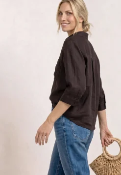Linnen blouse met 3/4 mouwen