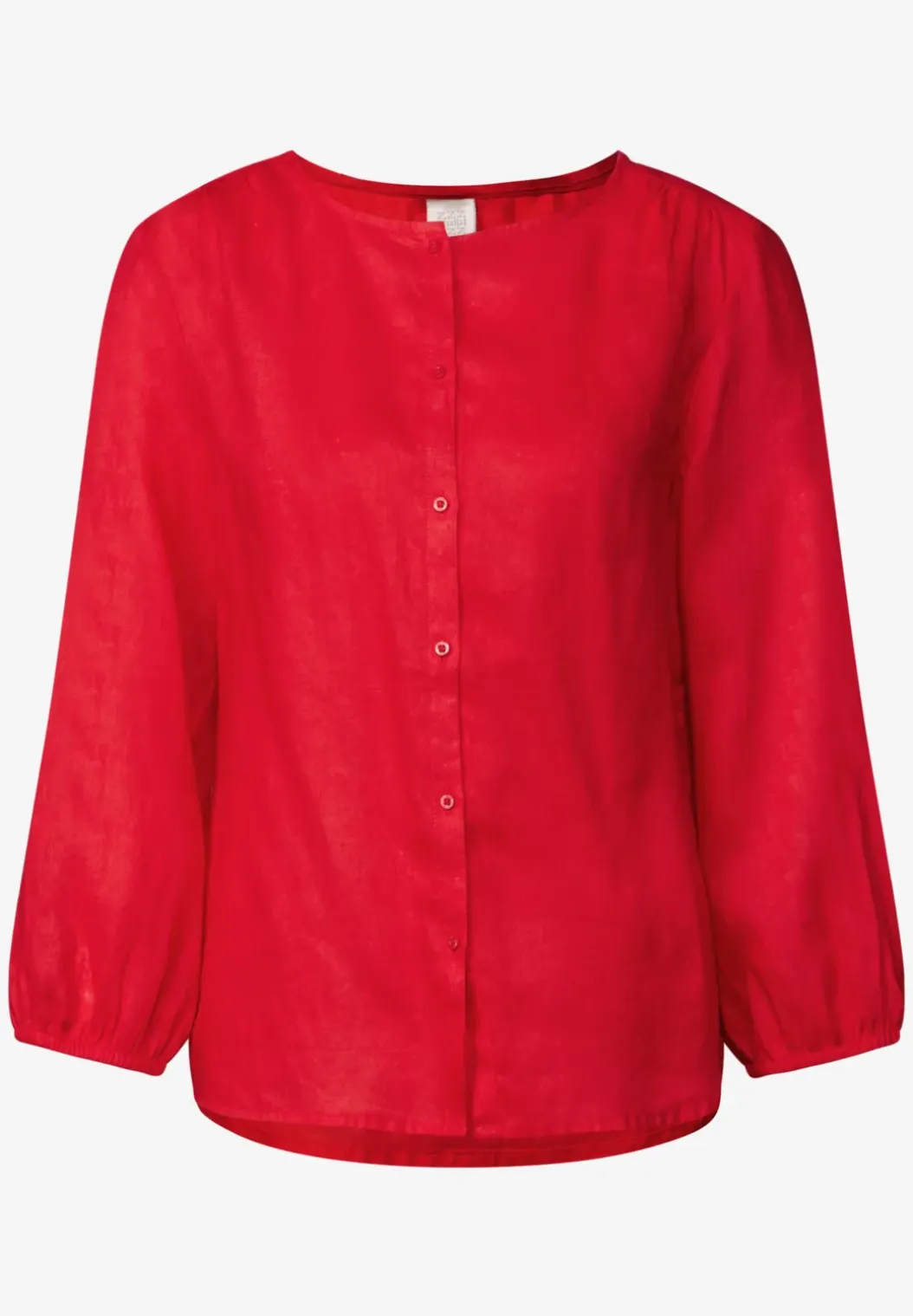 Linnen blouse met ronde hals