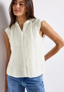 Linnen blouse met ruches