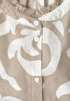 Linnen blouse met ruches