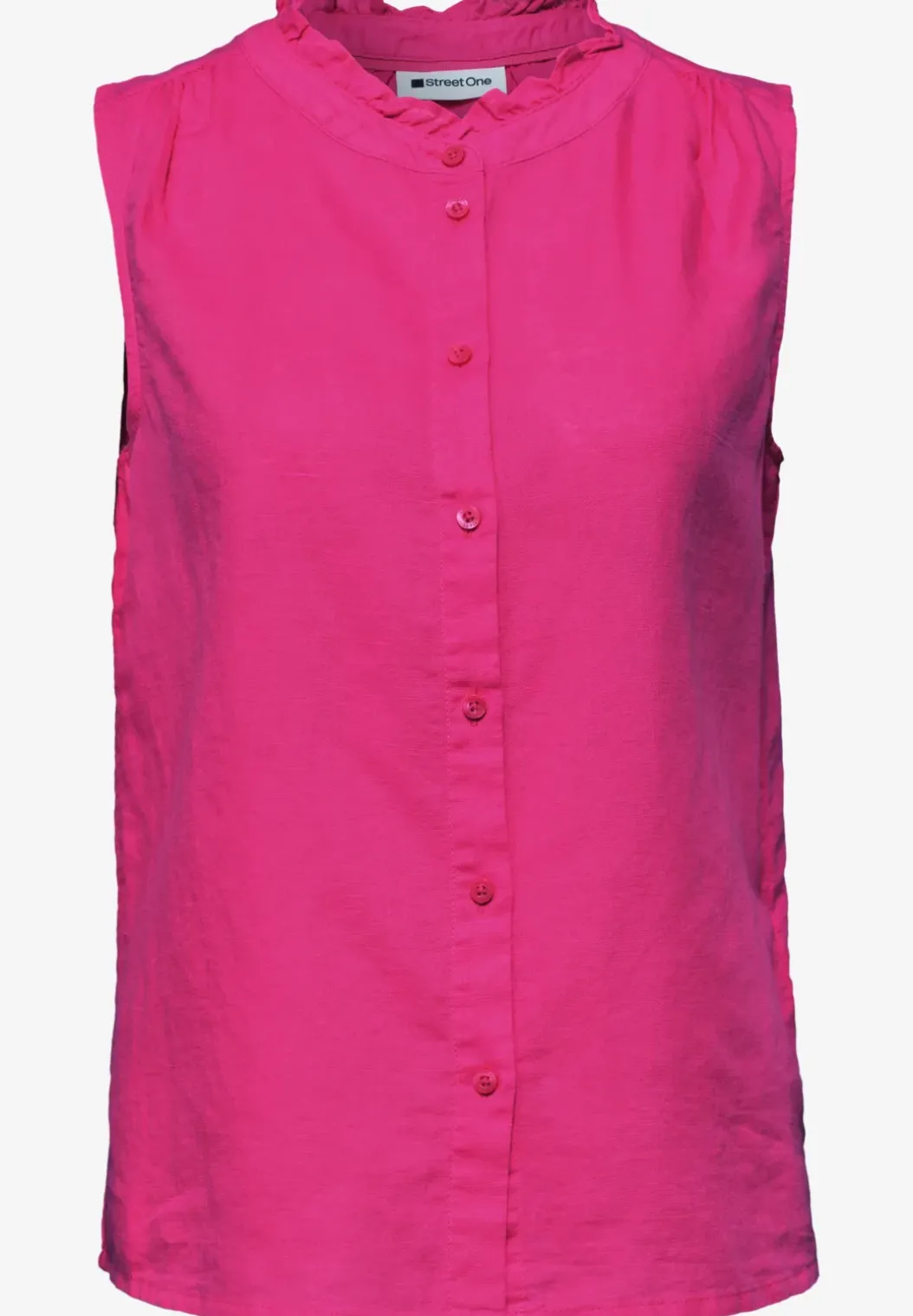 Linnen blouse met ruches