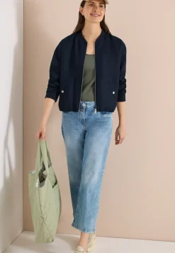 Linnen blouson met rimpels