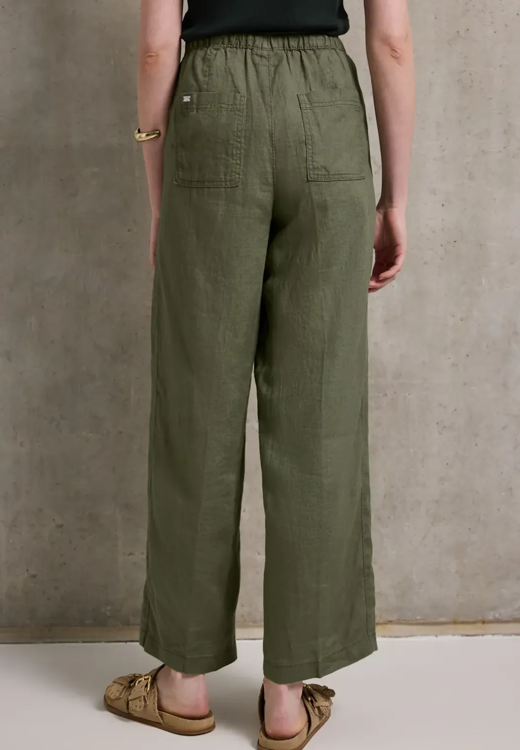 Linnen broek met rechte pijpen