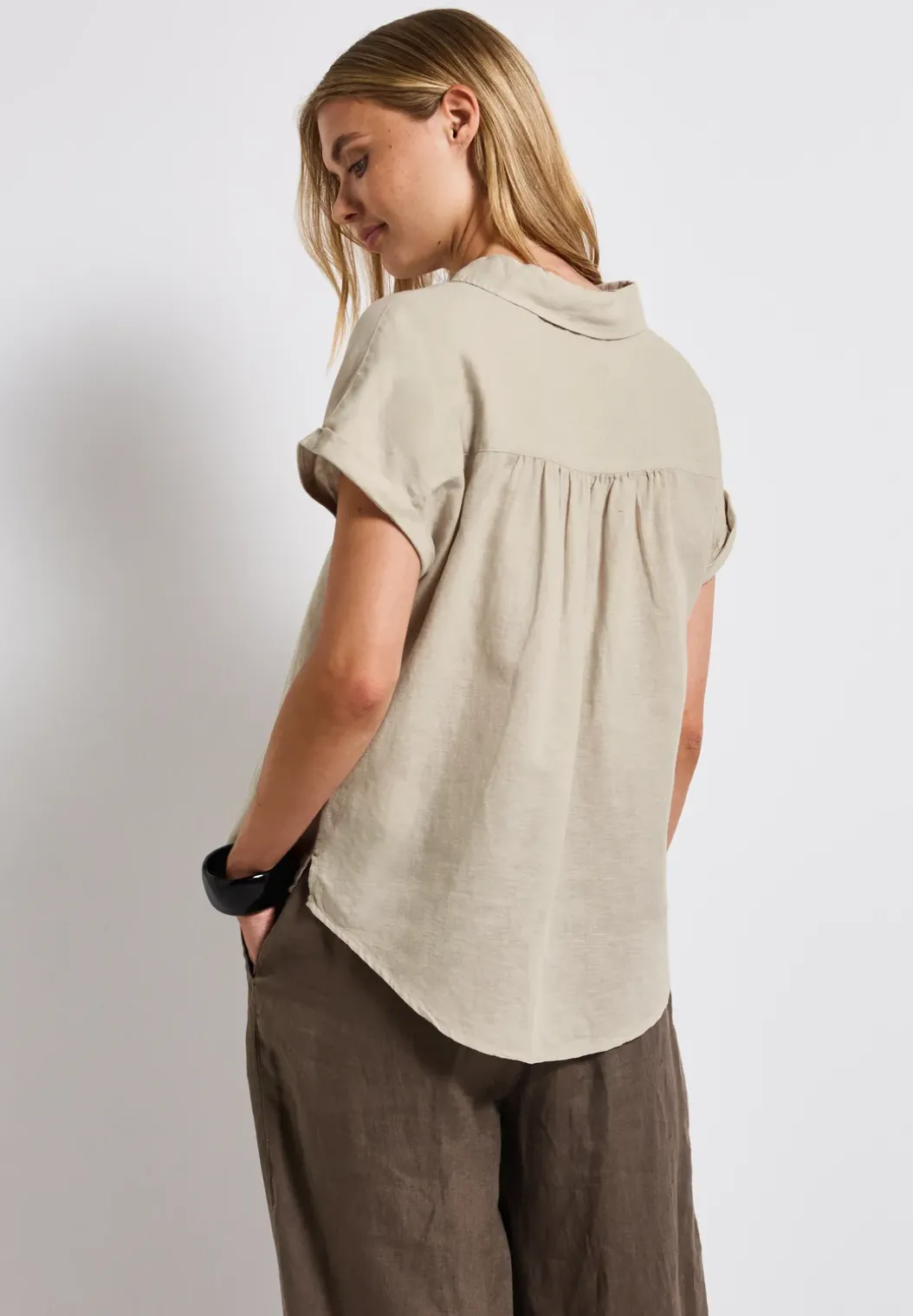 Linnen mix overhemd blouse
