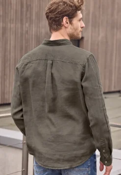 Linnen shirt met lange mouwen