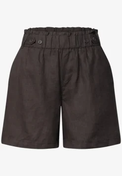 Linnen shorts met paperbag tailleband