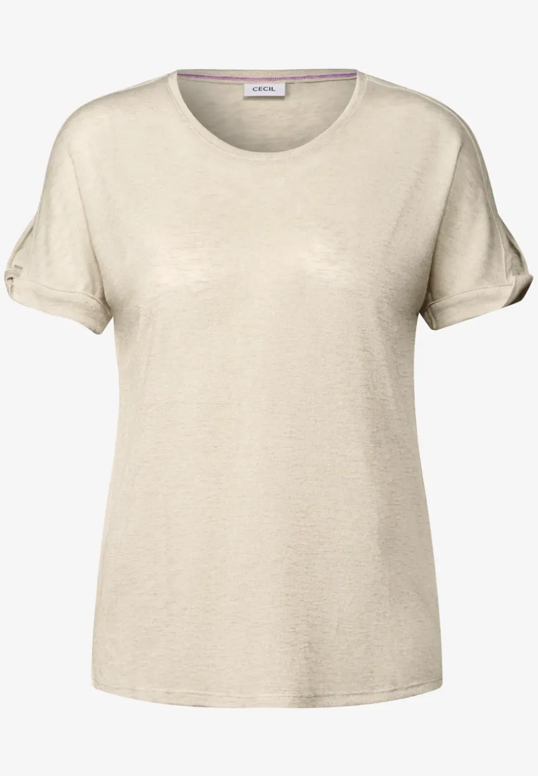 Linnen look shirt met glitter