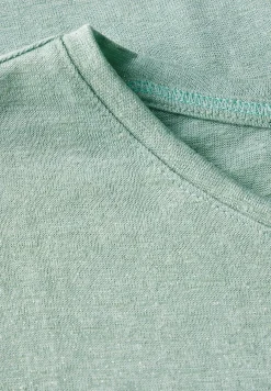 Linnen look shirt met glitter