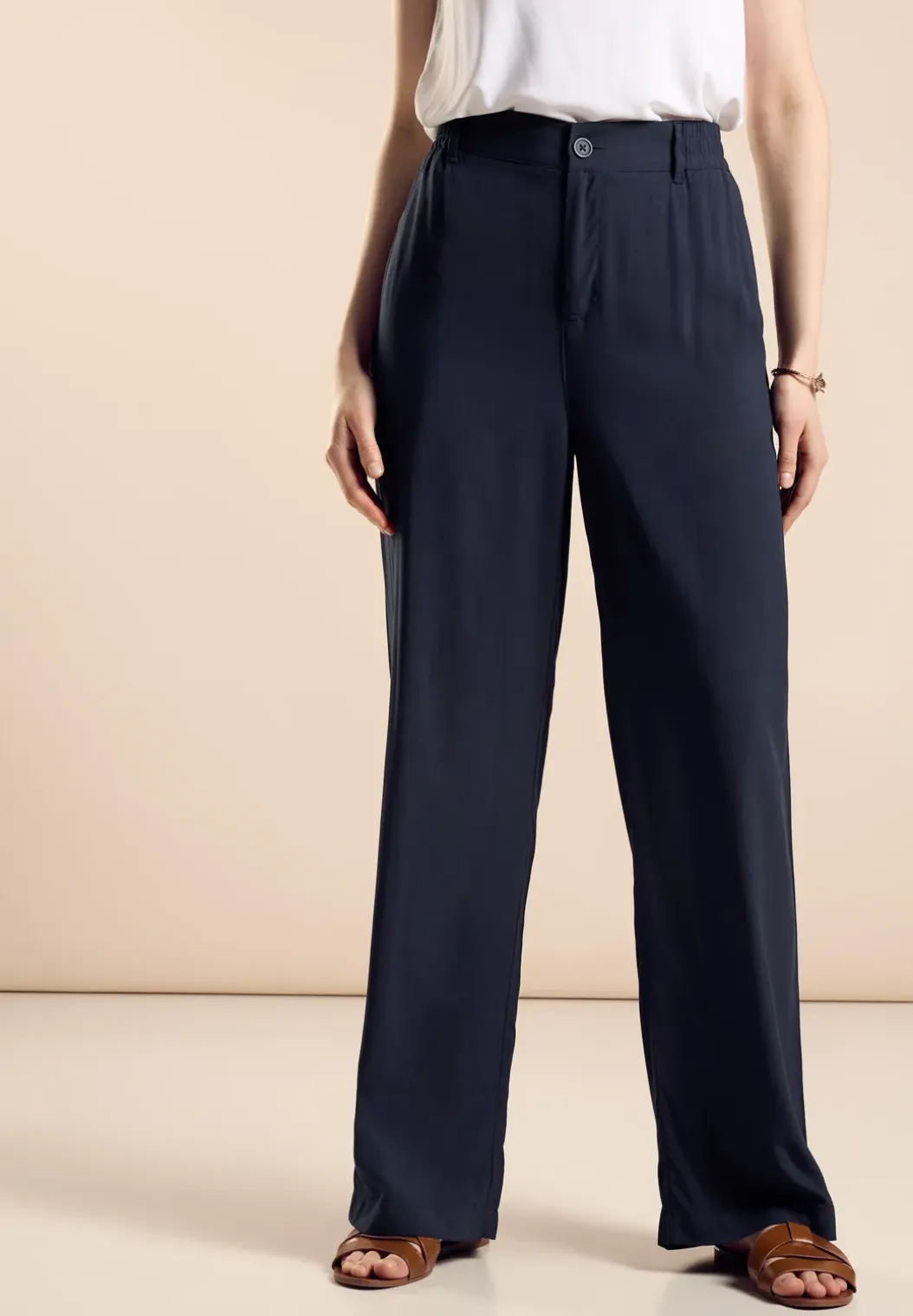 Loose fit viscose broek