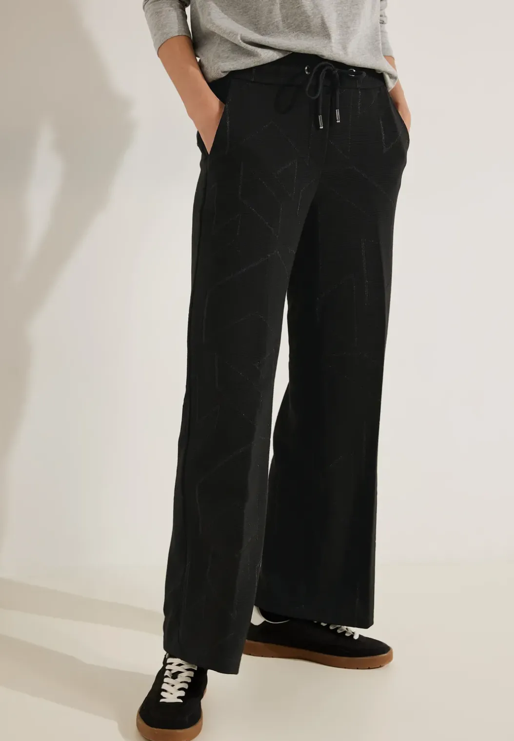 Loose-fit jacquard culotte