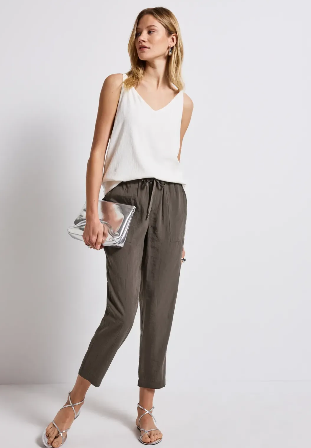 Loose Fit broek met structuur