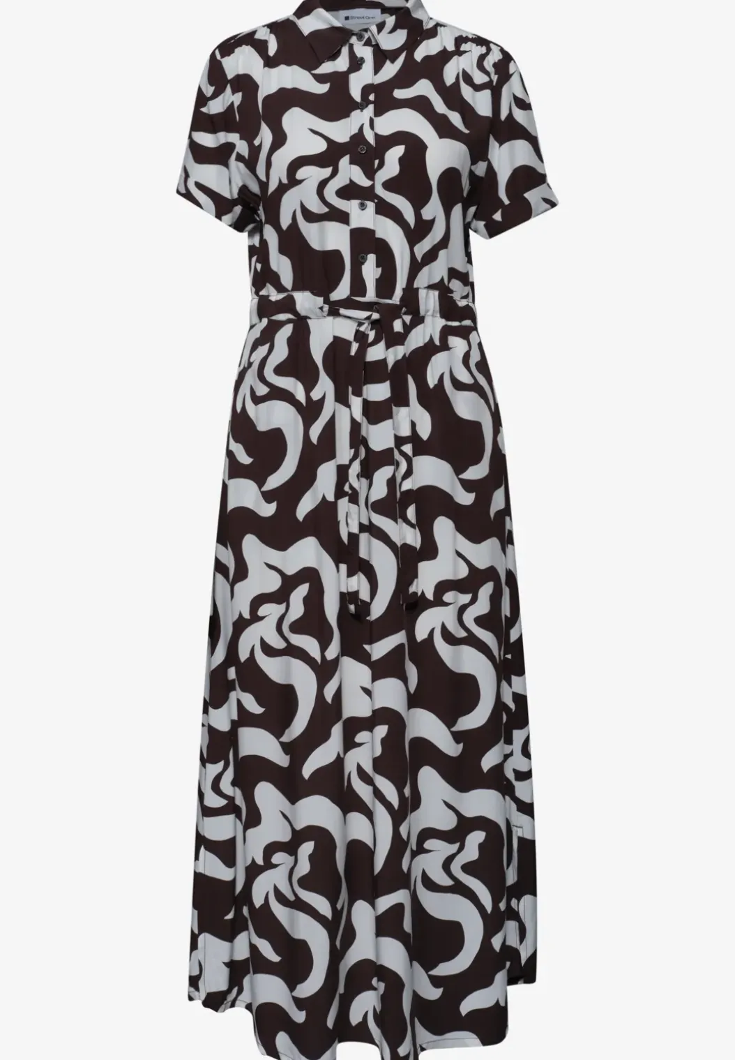 Maxi-jurk met overhemdkraag en print