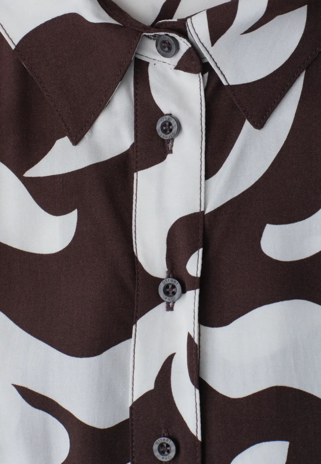 Maxi-jurk met overhemdkraag en print