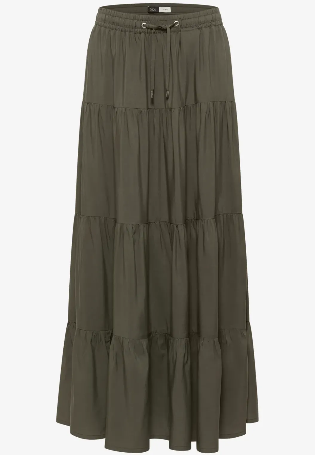 Maxirok met volants en elastische tailleband
