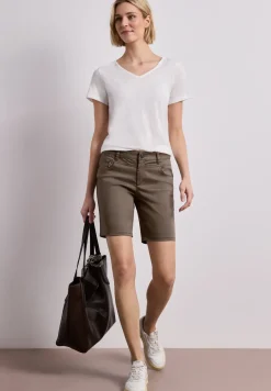 Mid Waist bermuda in satijnen look