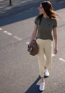 Mid Waist broek met wijde pijpen in casual pasvorm