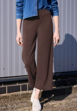 Mid Waist broek met wijde pijpen in casual pasvorm