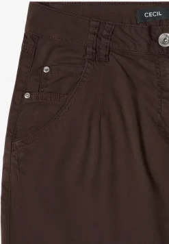 Mid Waist broek met wijde pijpen in casual pasvorm