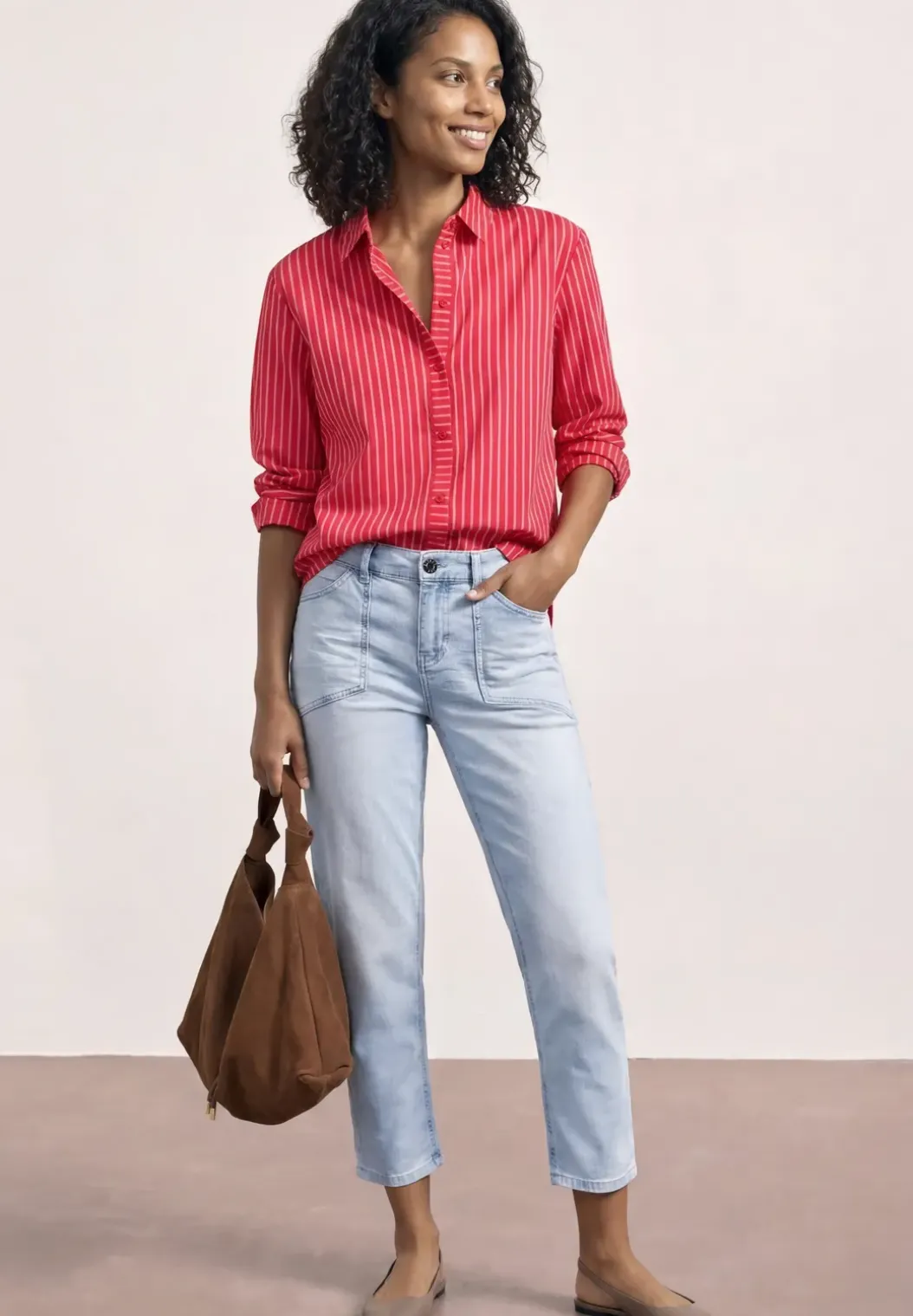 Mid Waist jeans in chino-look