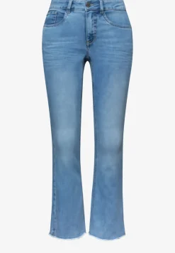 Mid Waist jeans met wijduitlopende pijpen in Slim Fit