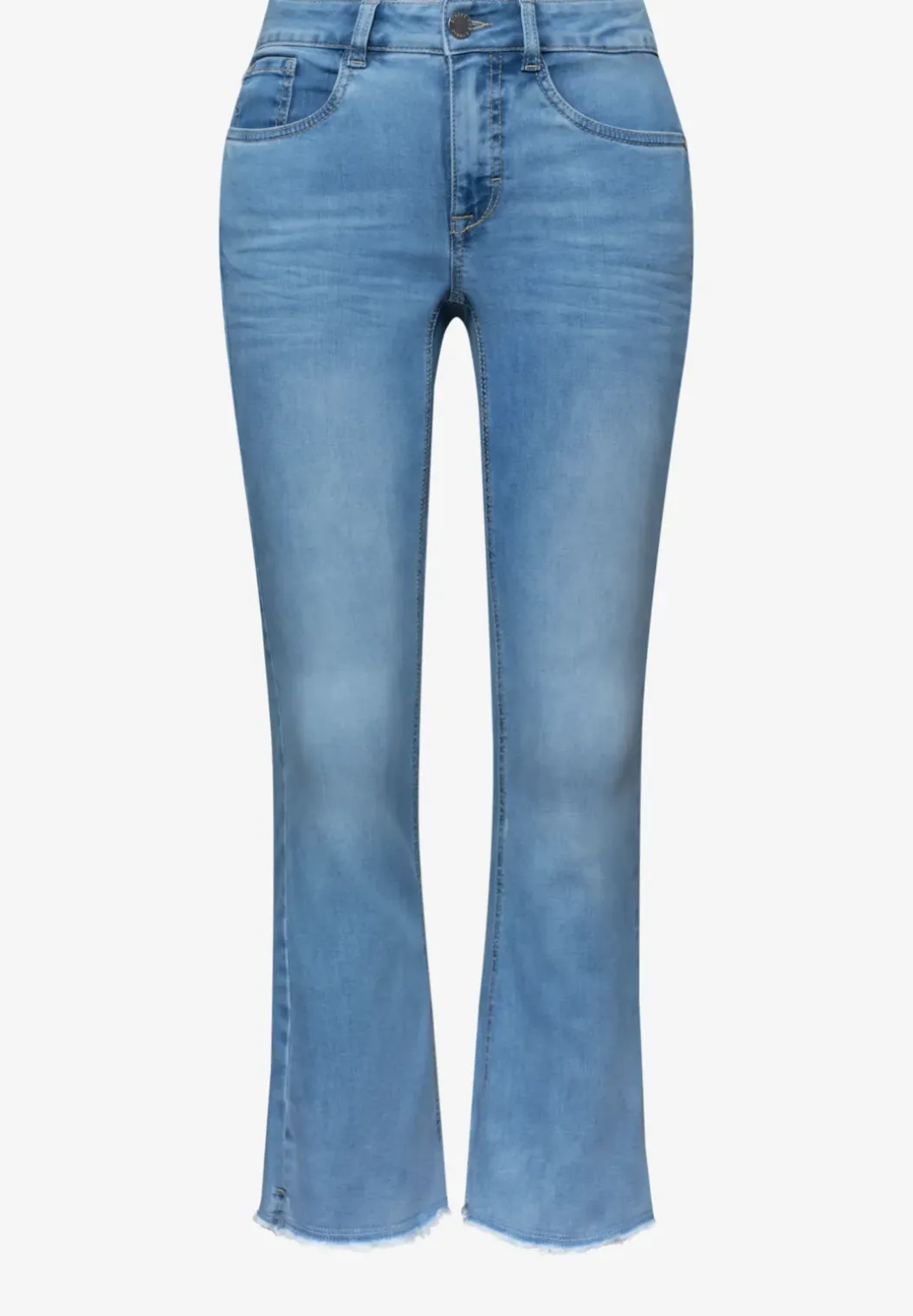 Mid Waist jeans met wijduitlopende pijpen in Slim Fit
