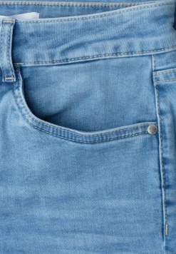 Mid Waist jeans met wijduitlopende pijpen in Slim Fit