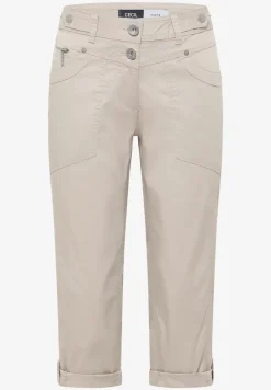 Mid Waist Slim Legs broek met omslag