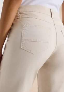 Mid Waist Slim Legs broek met omslag