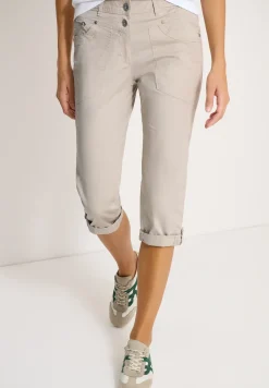 Mid Waist Slim Legs broek met omslag