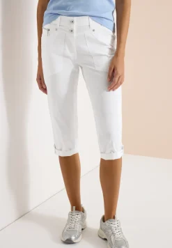 Mid Waist Slim Legs broek met omslag