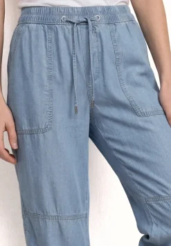 Mid Waist Slim Legs broek in een gewassen look
