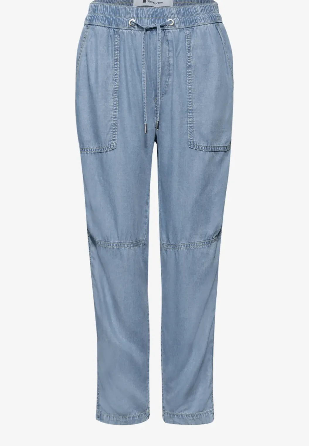 Mid Waist Slim Legs broek in een gewassen look