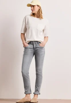 Mid Waist Slim Legs jeans met turn-up