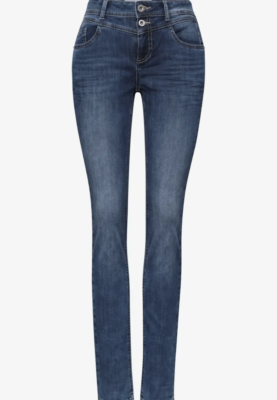 Mid Waist Slim Legs jeans met turn-up