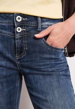 Mid Waist Slim Legs jeans met turn-up