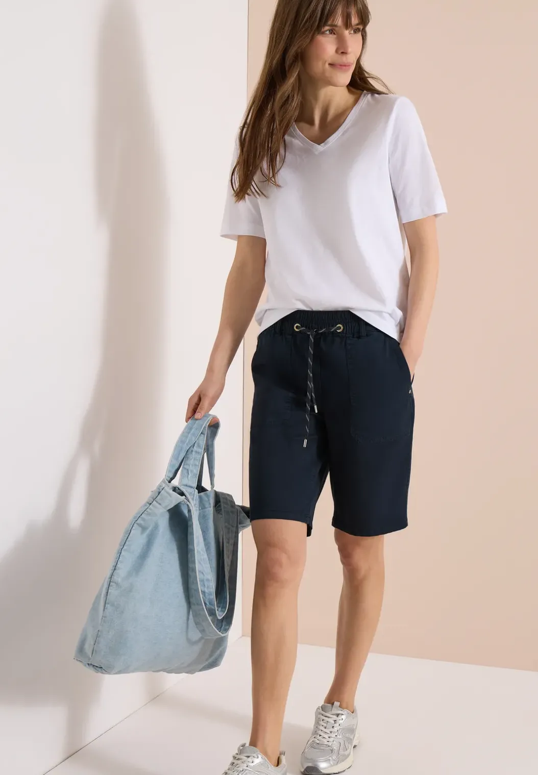 Mid Waist straight legs short in casual pasvorm