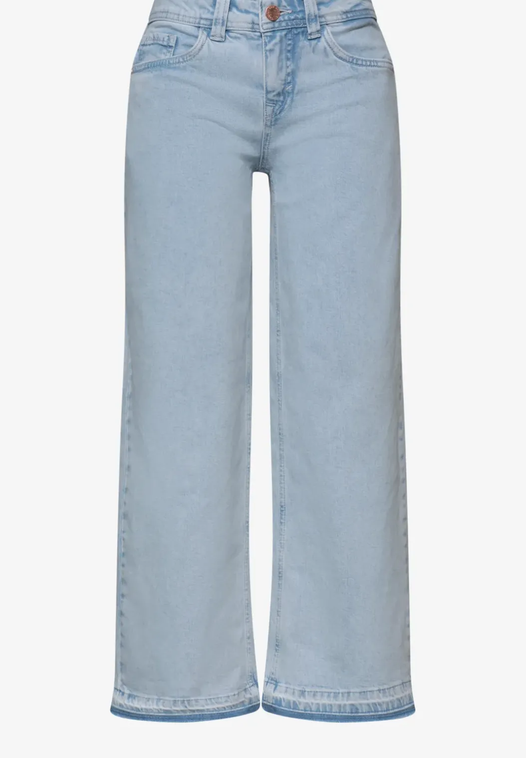 Mid Waist Wide Legs jeans met decoratieve zoom
