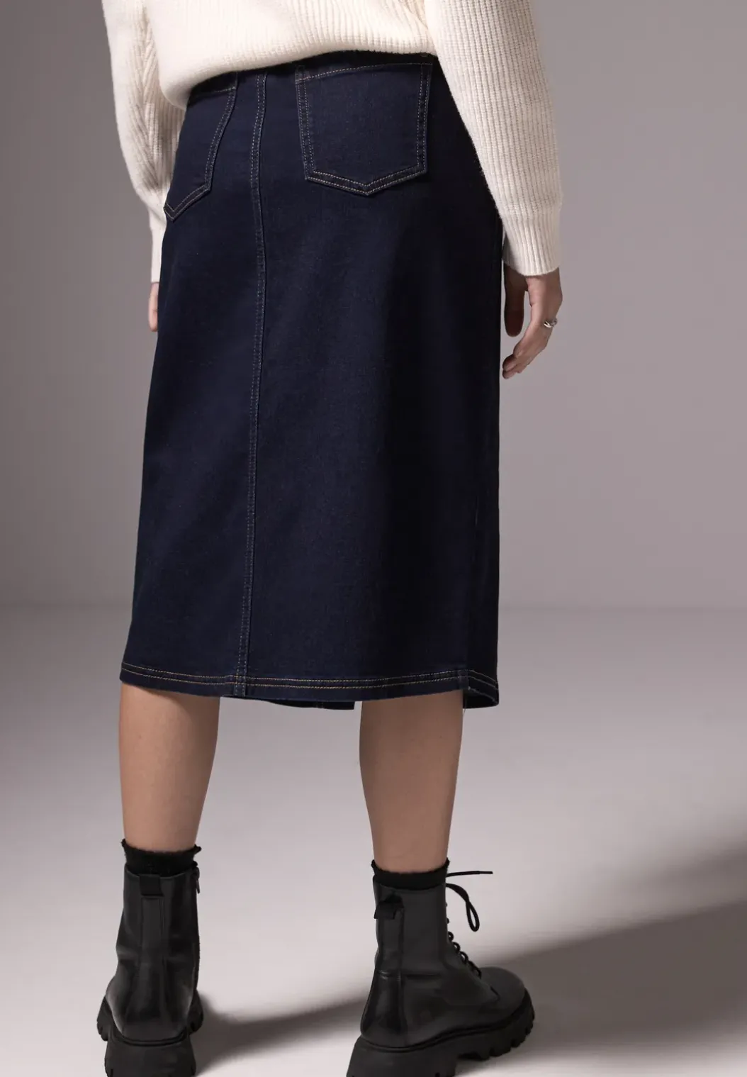 Midi denim rok