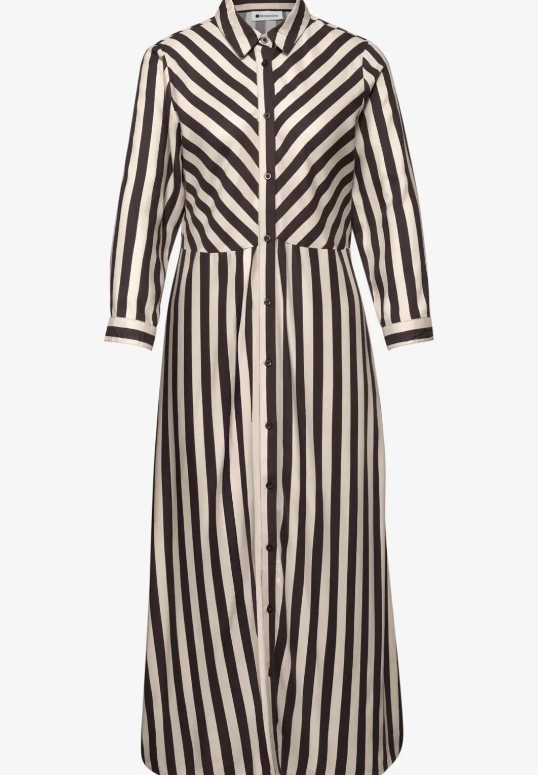 Midi-jurk met doorlopende knoopsluiting