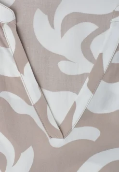 Midi-jurk met gespleten hals en print