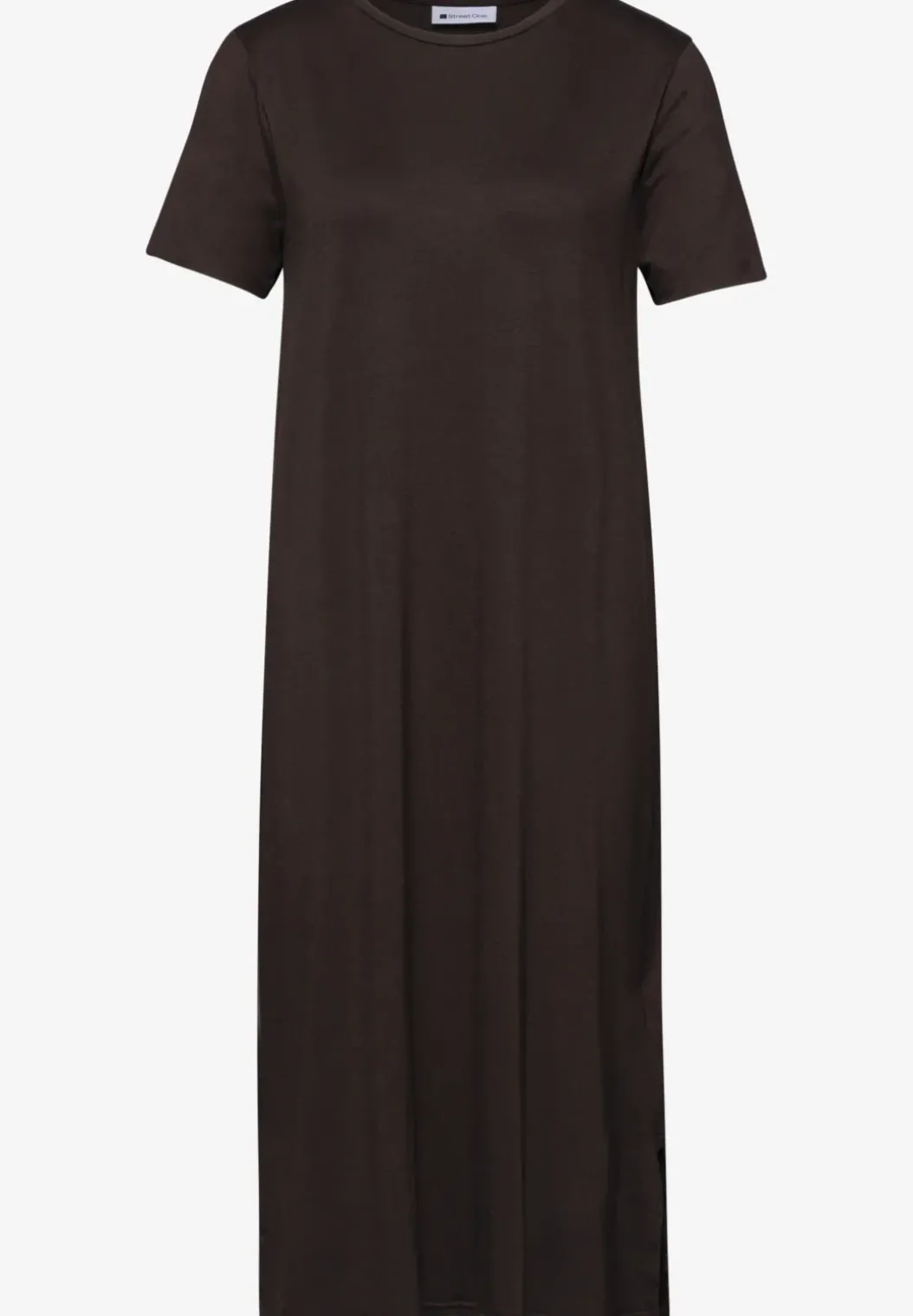 Midi-jurk met korte mouwen en splitdetail