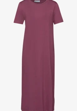 Midi-jurk met korte mouwen en splitdetail