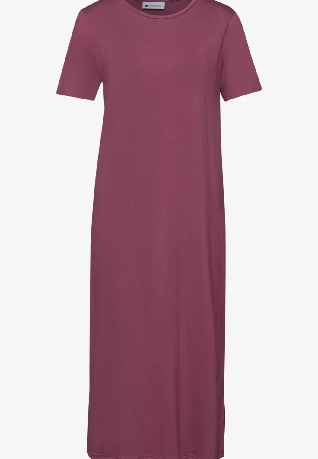 Midi-jurk met korte mouwen en splitdetail