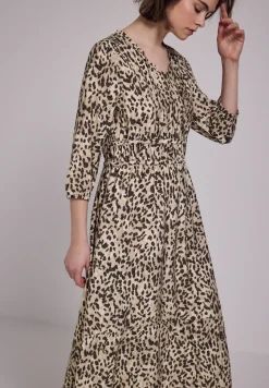 Midi-jurk met leoprint